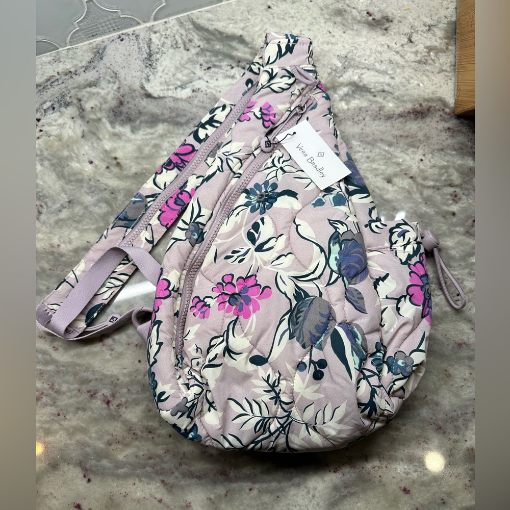 Vera Bradley Floral Backpack in Pink and Gray